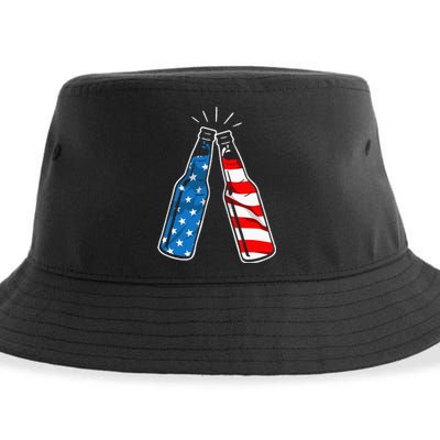 4th Of July Patriotic American Flag Beer Drinking Alcohol Sustainable Bucket Hat