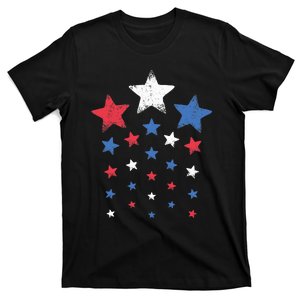 4th of Julys Cute Red White Blue Stars T-Shirt