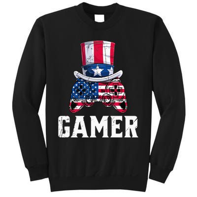 4Th Of July Video Game Controller Gamer Usa Flag Sweatshirt