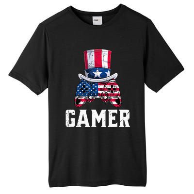 4Th Of July Video Game Controller Gamer Usa Flag Tall Fusion ChromaSoft Performance T-Shirt