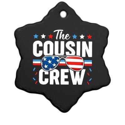 4th Of July Patriotic Cousin Crew Ceramic Star Ornament