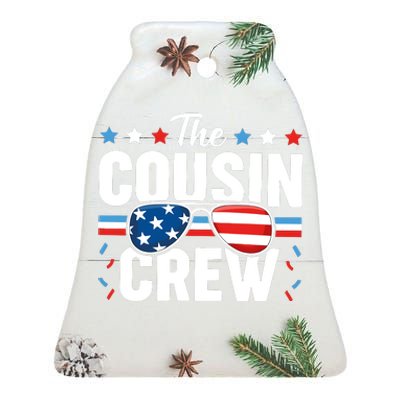 4th Of July Patriotic Cousin Crew Ceramic Bell Ornament