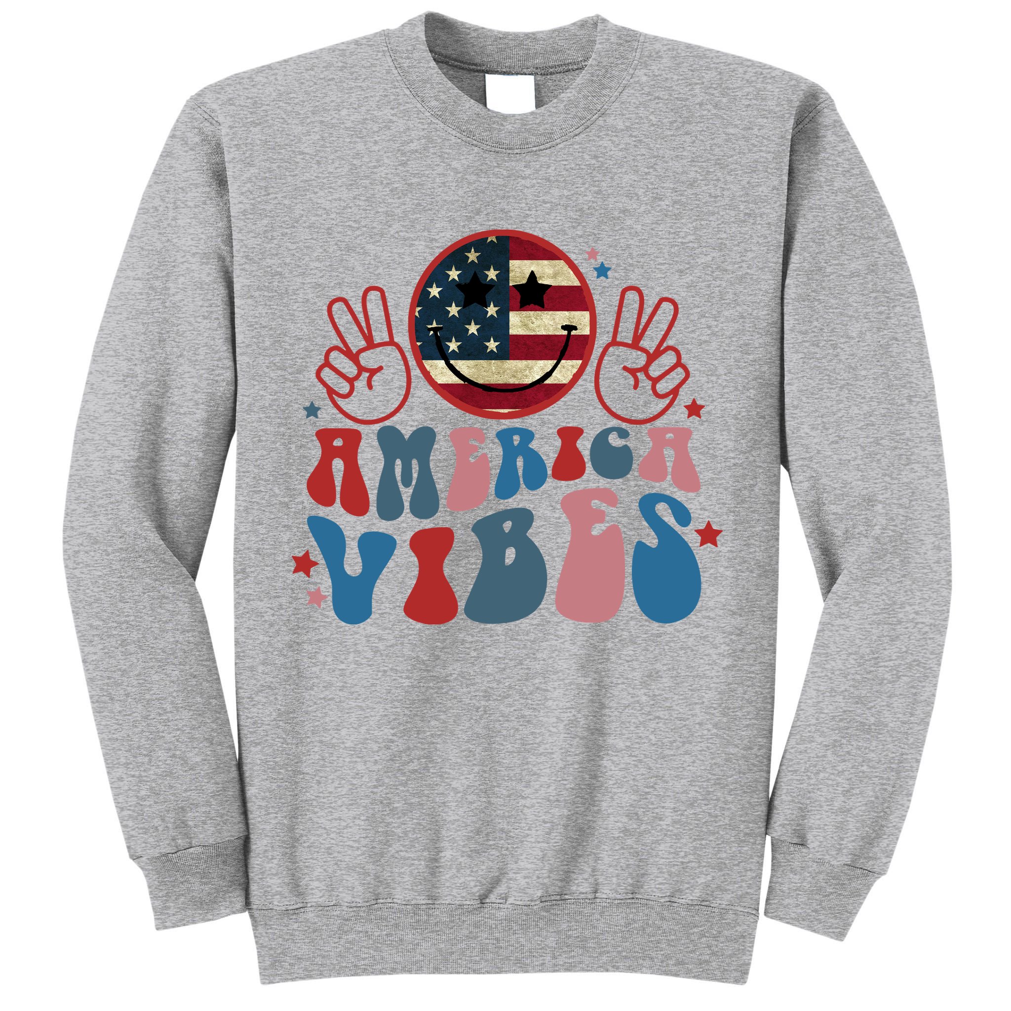 4th Of July Shirt Smile Face Independence Day Tall Sweatshirt