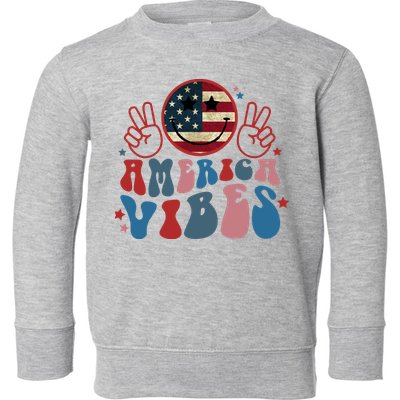 4th Of July Shirt Smile Face Independence Day Toddler Sweatshirt