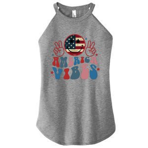 4th Of July Shirt Smile Face Independence Day Women's Perfect Tri Rocker Tank