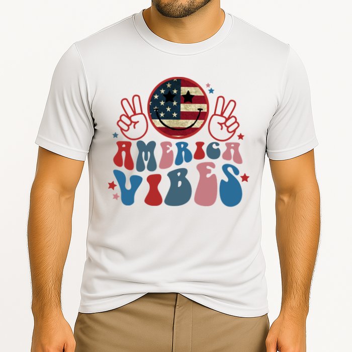 4th Of July Shirt Smile Face Independence Day Cooling Performance Crew T-Shirt