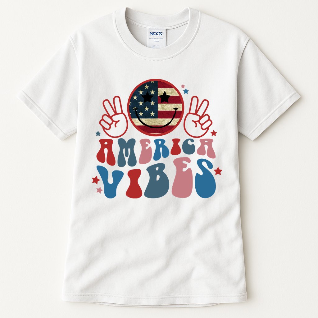4th Of July Shirt Smile Face Independence Day Tall T-Shirt