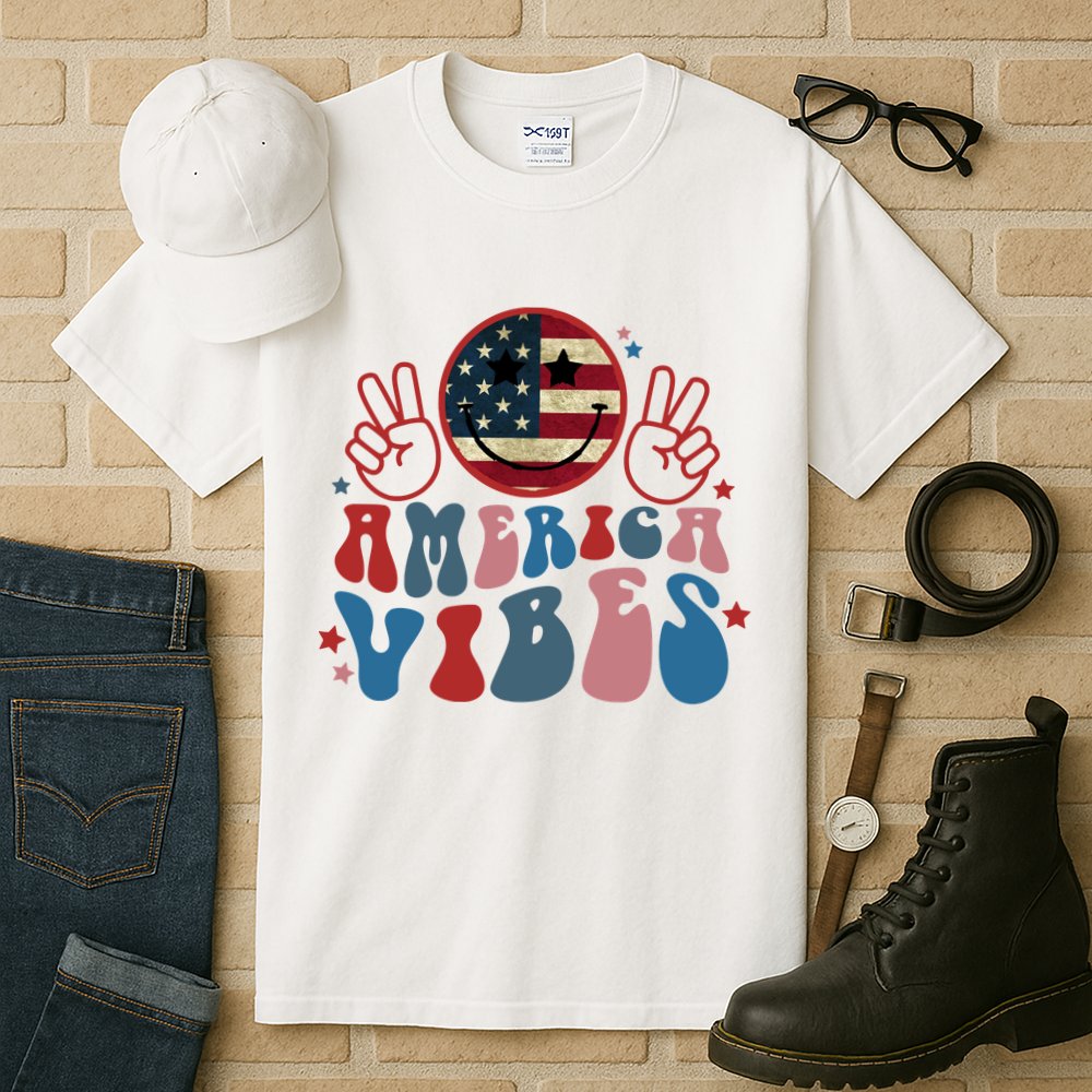 4th Of July Shirt Smile Face Independence Day Tall T-Shirt