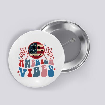 4th Of July Shirt Smile Face Independence Day Button