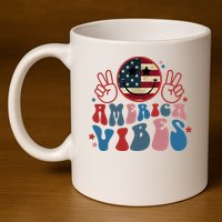 4th Of July Shirt Smile Face Independence Day 11oz C Handle Ceramic Mug