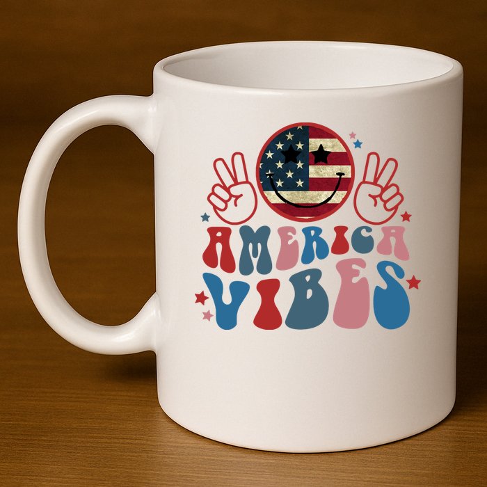 4th Of July Shirt Smile Face Independence Day 11oz C Handle Ceramic Mug