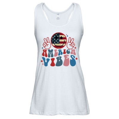 4th Of July Shirt Smile Face Independence Day Ladies Essential Flowy Tank