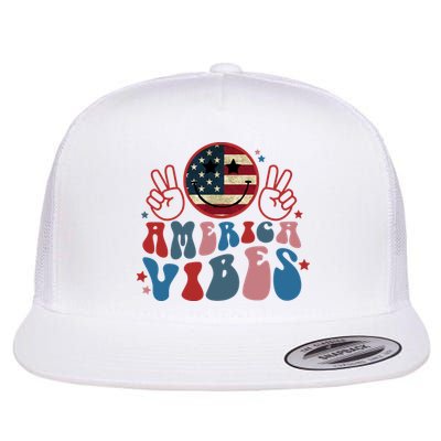 4th Of July Shirt Smile Face Independence Day Flat Bill Trucker Hat