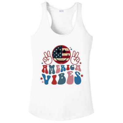 4th Of July Shirt Smile Face Independence Day Ladies PosiCharge Competitor Racerback Tank