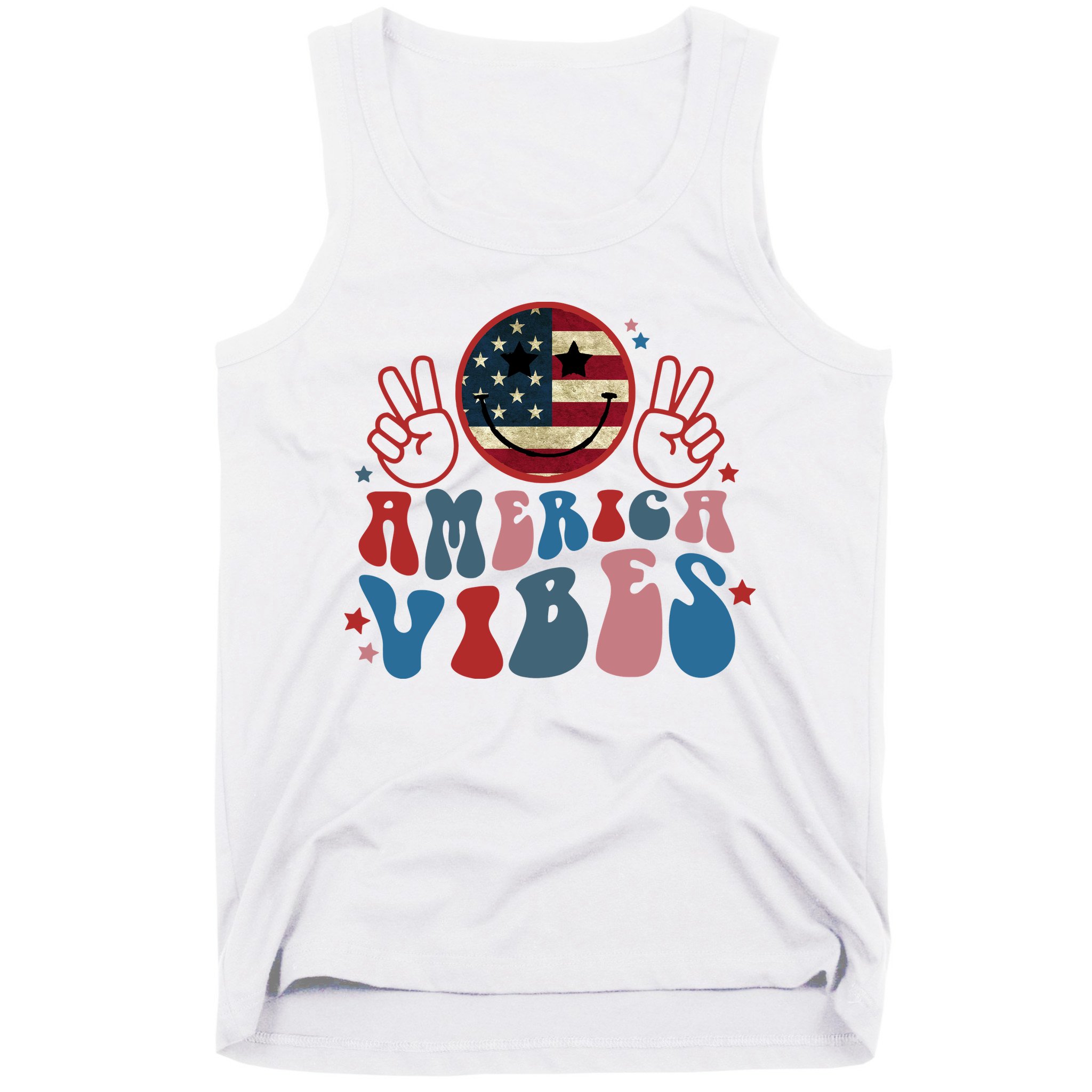 4th Of July Shirt Smile Face Independence Day Tank Top