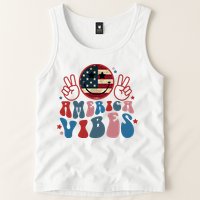 4th Of July Shirt Smile Face Independence Day Tank Top