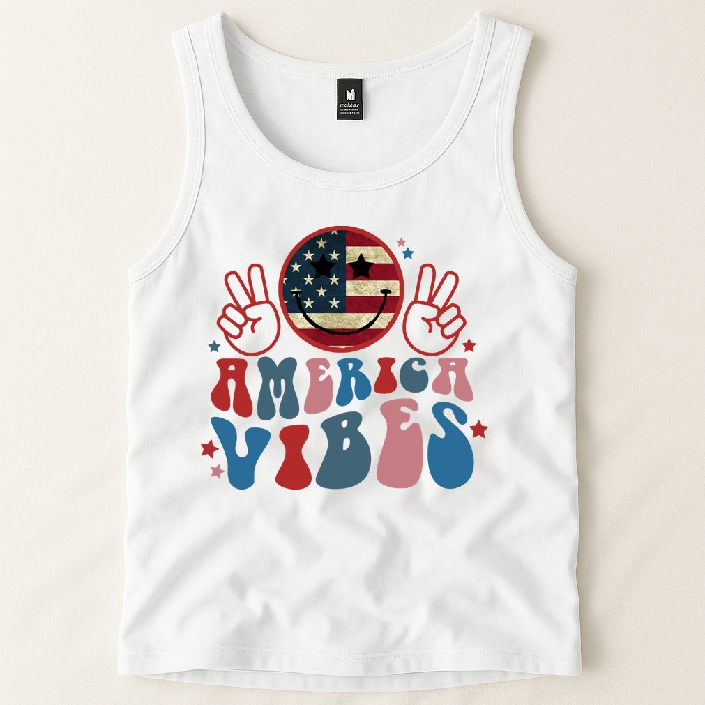 4th Of July Shirt Smile Face Independence Day Tank Top