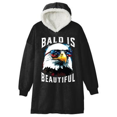 4th Of July Independence Day Bald Eagle Bald Is Beautiful Hooded Wearable Blanket