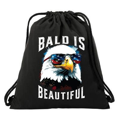 4th Of July Independence Day Bald Eagle Bald Is Beautiful Drawstring Bag