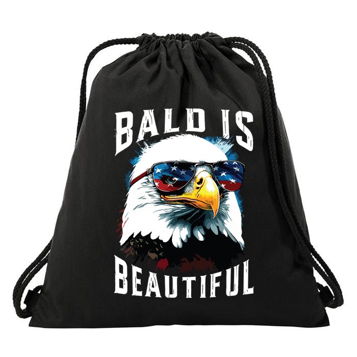 4th Of July Independence Day Bald Eagle Bald Is Beautiful Drawstring Bag