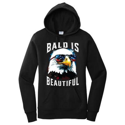 4th Of July Independence Day Bald Eagle Bald Is Beautiful Women's Pullover Hoodie