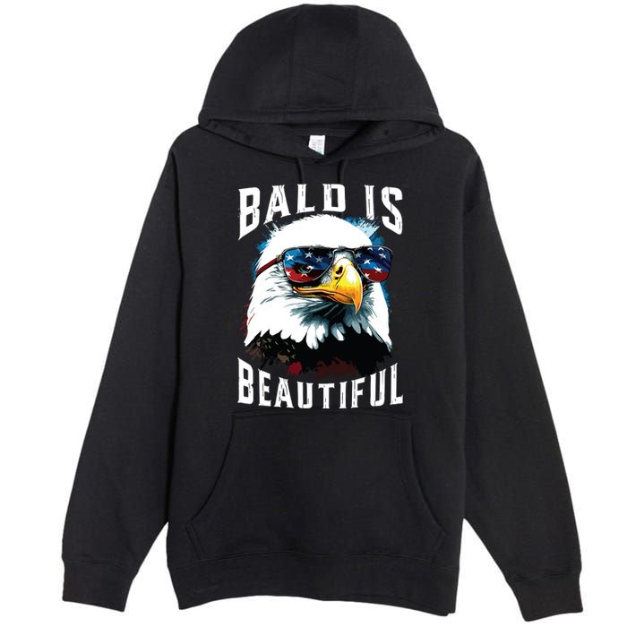 4th Of July Independence Day Bald Eagle Bald Is Beautiful Premium Pullover Hoodie