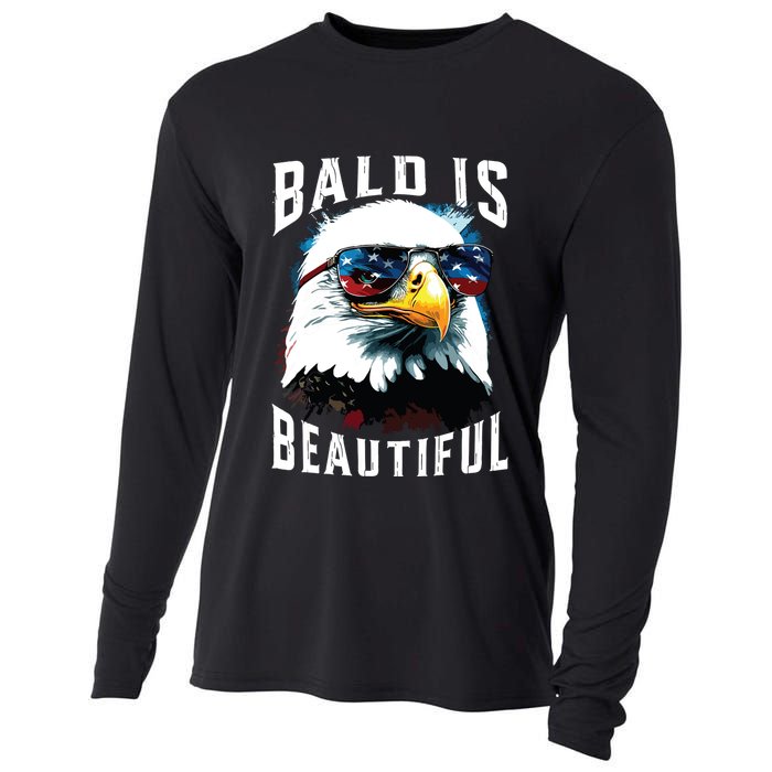 4th Of July Independence Day Bald Eagle Bald Is Beautiful Cooling Performance Long Sleeve Crew