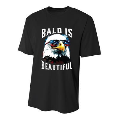 4th Of July Independence Day Bald Eagle Bald Is Beautiful Youth Performance Sprint T-Shirt