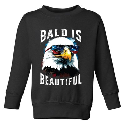 4th Of July Independence Day Bald Eagle Bald Is Beautiful Toddler Sweatshirt