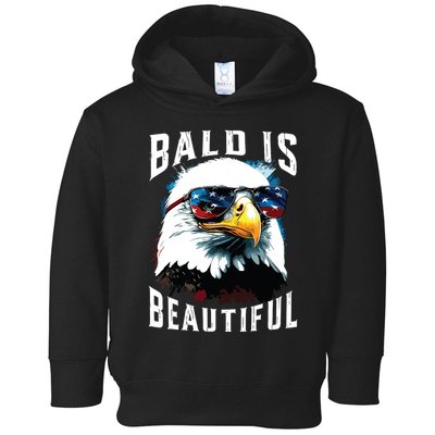 4th Of July Independence Day Bald Eagle Bald Is Beautiful Toddler Hoodie