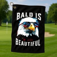 4th Of July Independence Day Bald Eagle Bald Is Beautiful Golf Towel