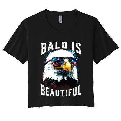 4th Of July Independence Day Bald Eagle Bald Is Beautiful Crop Top