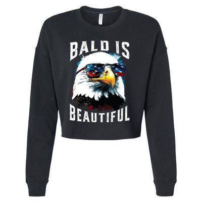 4th Of July Independence Day Bald Eagle Bald Is Beautiful Cropped Pullover Crew