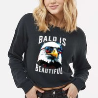 4th Of July Independence Day Bald Eagle Bald Is Beautiful Cropped Pullover Crew