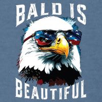 4th Of July Independence Day Bald Eagle Bald Is Beautiful Garment-Dyed Sweatshirt