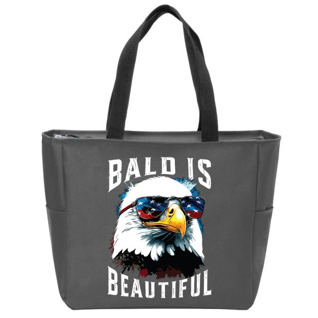 4th Of July Independence Day Bald Eagle Bald Is Beautiful Zip Tote Bag