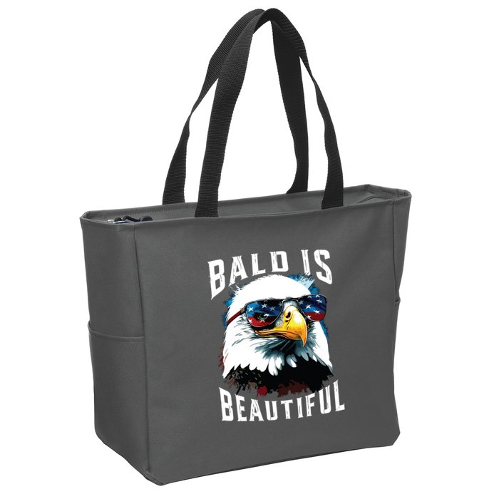 4th Of July Independence Day Bald Eagle Bald Is Beautiful Zip Tote Bag
