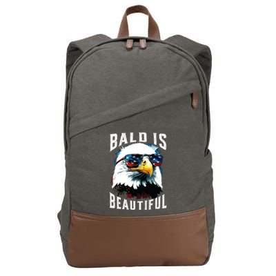 4th Of July Independence Day Bald Eagle Bald Is Beautiful Cotton Canvas Backpack