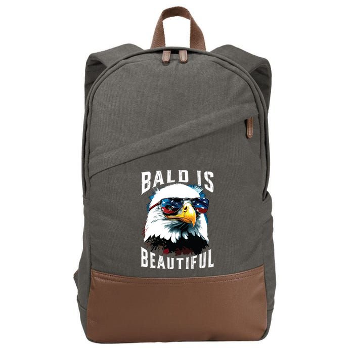 4th Of July Independence Day Bald Eagle Bald Is Beautiful Cotton Canvas Backpack
