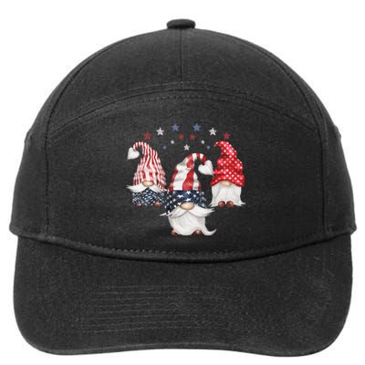 4th Of July Patriotic Gnomes Funny Cute American Usa Flag 7-Panel Snapback Hat