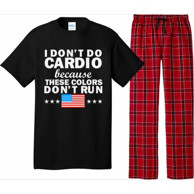 4th Of July Usa Flag I Don't Do Cardio Exercise Fitness Gift Pajama Set