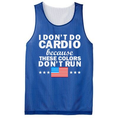 4th Of July Usa Flag I Don't Do Cardio Exercise Fitness Gift Mesh Reversible Basketball Jersey Tank