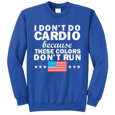 4th Of July Usa Flag I Don't Do Cardio Exercise Fitness Gift Tall Sweatshirt