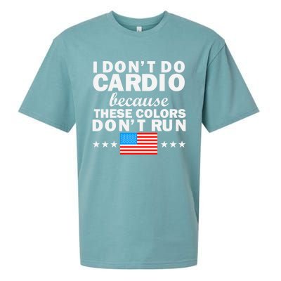 4th Of July Usa Flag I Don't Do Cardio Exercise Fitness Gift Sueded Cloud Jersey T-Shirt