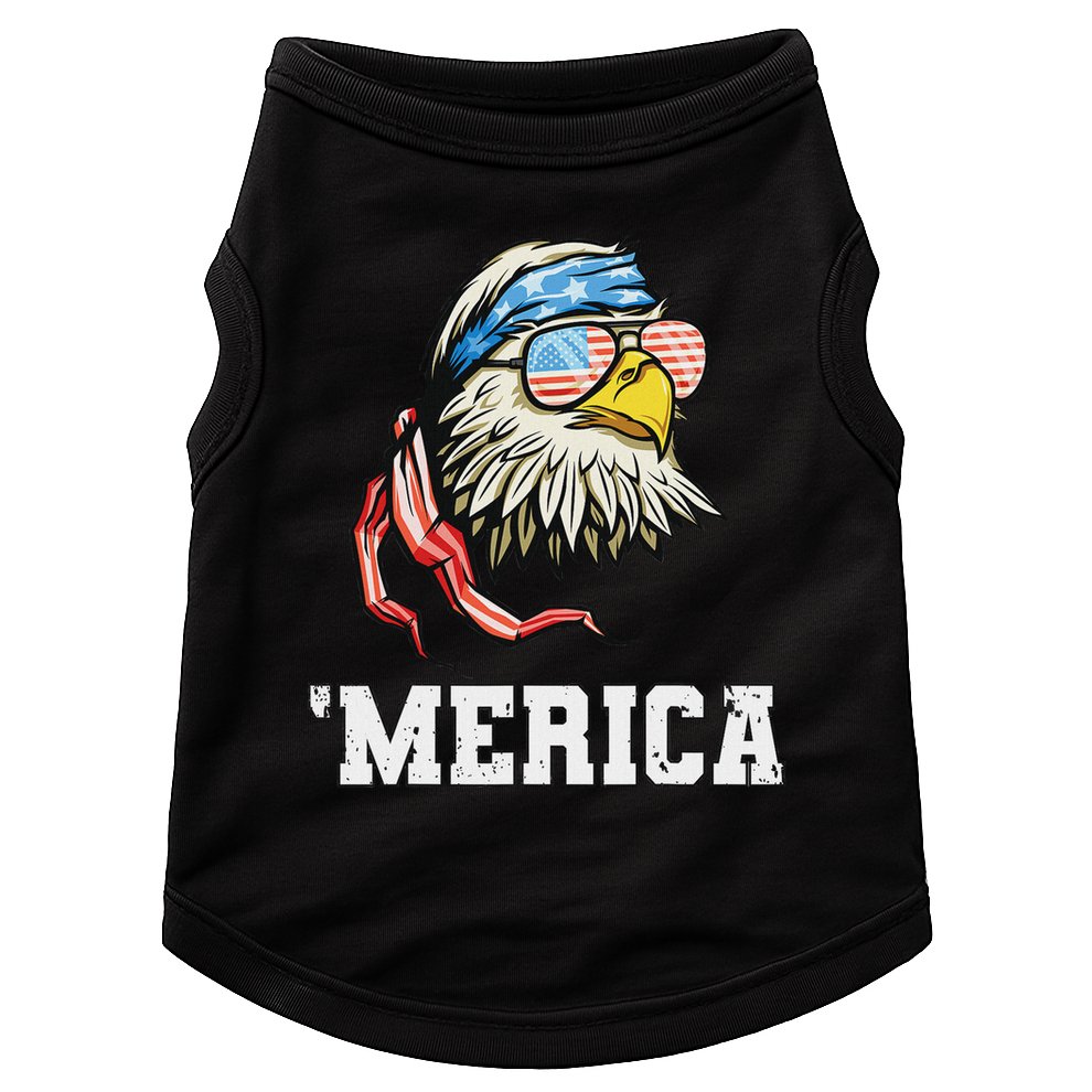 4th Of July Merica Usa Flag Bald Eagle Patriotic Veteran Doggie Tank