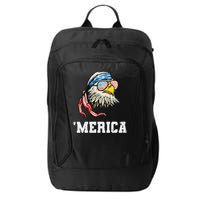 4th Of July Merica Usa Flag Bald Eagle Patriotic Veteran City Backpack