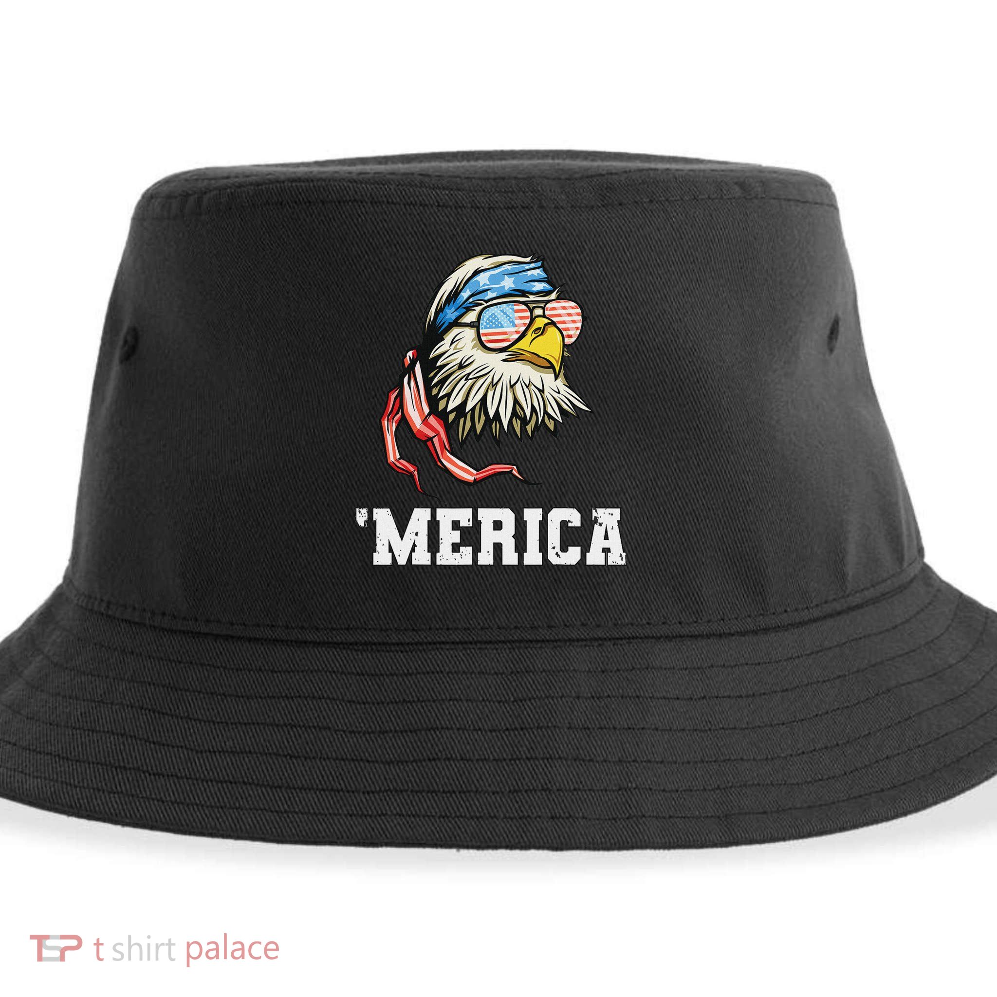 4th Of July Merica Usa Flag Bald Eagle Patriotic Veteran Sustainable Bucket Hat