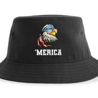 4th Of July Merica Usa Flag Bald Eagle Patriotic Veteran Sustainable Bucket Hat