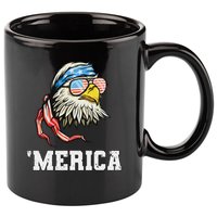 4th Of July Merica Usa Flag Bald Eagle Patriotic Veteran 11oz C Handle Ceramic Mug