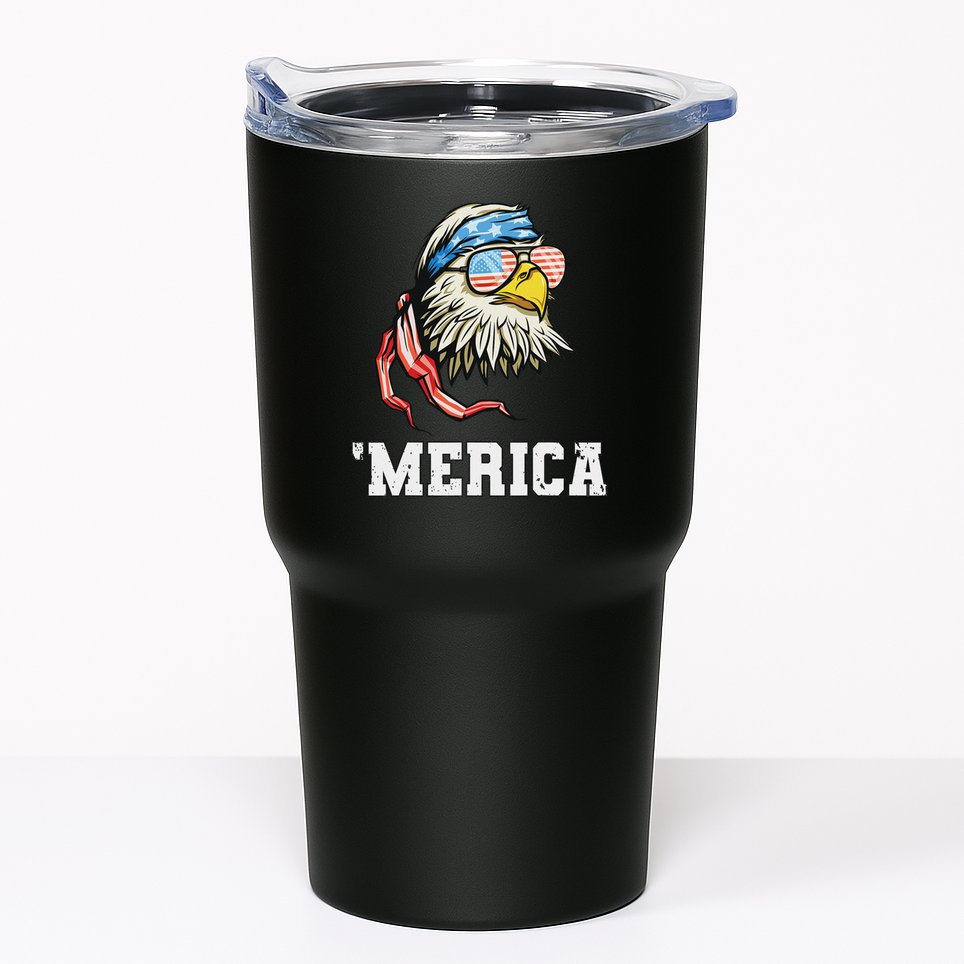 4th Of July Merica Usa Flag Bald Eagle Patriotic Veteran Tumbler
